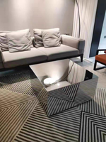 Table basse luxueuse et Unique en forme de diamant en miroir, Table centrale pour le salon