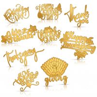 Neuheit: Quadratischer Goldspiegel-Buchstaben-Kuchenaufsatz aus Acryl für Thanksgiving-Party-Cupcake-Dekoration Camilla