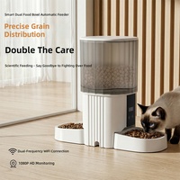 Distributeur automatique de nourriture pour animaux de compagnie en acier inoxydable OEM, contrôle par application WIFI, logo personnalisé, double bol, pour chat et chien