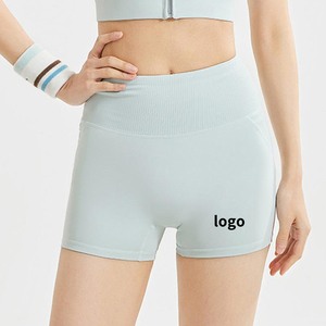 Shorts de Yoga sin Costuras al por Mayor, Shorts Deportivos de Punto con Cintura Cruzada para Mujer, Shorts de Gimnasio con Efecto Push-Up - Product Image 2