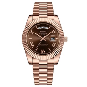 Reloj de Pulsera Drioshipping con Correa de Acero Inoxidable Sólido, Estilo Casual, Cuarzo, Clásico para Hombre, Resistente al Agua - Product Image 1