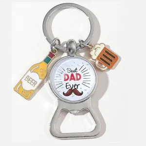 Wholesale giveaway fathers day gifts ideas for dad cheap metal black silver tool keychain for husband grandfather promotion