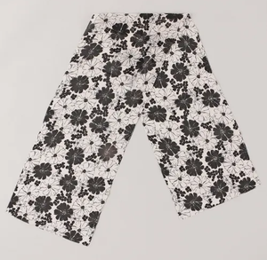 Women's Black & White Floral/Geometric Print Scarf Lightweight Cotton Neck <b>Wrap</b> Soft <b>Shawl</b> for All Seasons - Product Image 6