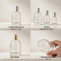 Flacon de parfum vide de luxe rechargeable en gros, 100 ml, en verre, pour parfums de luxe 30 ml, 50 ml avec boîte