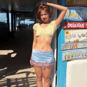 Lace Trimmed Satin Mini <b>Skirt</b> Regular Waist Solid Color Micro <b>Elasticity</b> Leisure Wear - Product Image 3