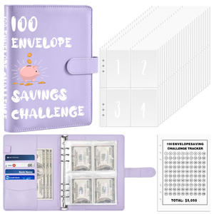 Carpeta económica A5 al por mayor 100, conjuntos de carpetas de desafío para ahorrar sobres, Cuadernos para estudiantes, proveedores, libros diarios - Product Image 2