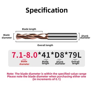 Brocas helicoidales de acero de tungsteno, brocas de carburo de <span class=keywords><strong>metal</strong></span> <span class=keywords><strong>duro</strong></span> 3D, diámetro de 5mm - Product Image 2
