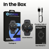 Reloj Inteligente Ares 3 Plus AMOLED de 1.43 Pulgadas 466x466 Píxeles con Brújula, Correa de Silicona, Monitor de Frecuencia Cardíaca, Monitor de Sueño, GPS, Magnético, IP68