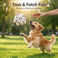 Jouet à mâcher interactif pour chien en peluche animale de dessin animé avec visage TPR résistant aux morsures et expressif, pour petits et moyens chiens