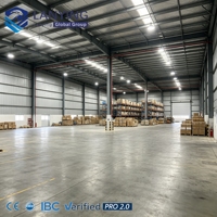 Almacenes Industriales Prefabricados de Acero Galvanizado de Gran Envergadura, Paneles Sándwich de Lana de Roca, Resistencia al Viento de 121+ mph, Rápida Construcción