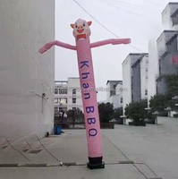 Bonheur Garanti - Grand Ballon Publicitaire Gonflable Rose en Forme de Cochon de Dessin Animé Mignon de 4,5 m pour Extérieur, Idéal pour les Barbecues et les Bienvenue, avec Bras Ondulants