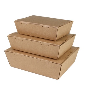 Envase de Papel Kraft Plegable Ecológico Similar a Icon Eco-Friendly con Tapa Abatible para Almuerzo, Ensalada, Verduras, Arroz, <span class=keywords><strong>Pasta</strong></span> - Product Image 3