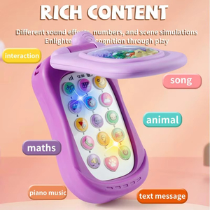 Teléfono de Juguete Educativo con Sonidos y Música, Diseño de Dibujos Animados, para Niños Pequeños, Regalo para el Día del Niño - Product Image 2