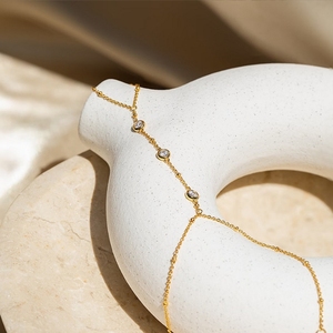 Perle créative Satellite chaîne minimaliste or perlé doigt <span class=keywords><strong>Bracelet</strong></span> pour les femmes connexion main bijoux <span class=keywords><strong>meilleur</strong></span> ami cadeaux nouveau - Product Image 5