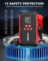 Banque d'énergie pour démarreur de voiture Gonfleur portable avec pompe à air Lumière LED Démarreur d'urgence multifonction pour voiture