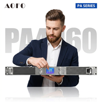 Amplificador de 4 Canales Clase D AOFO PA4.160, 1600W, Audio de Alta Resolución, Construcción de Aluminio, Conectividad XLR, de Pie