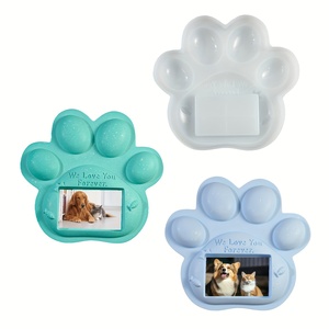Moule en silicone Patte de chat pour cadre photo, forme irrégulière, réutilisable, non toxique, pour résine, argile, plâtre, artisanat, commémoration animale de compagnie, décoration intérieure - Product Image 4