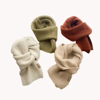 Simple Imitation Wool Scarf Plain Winter knitted scarves for Women