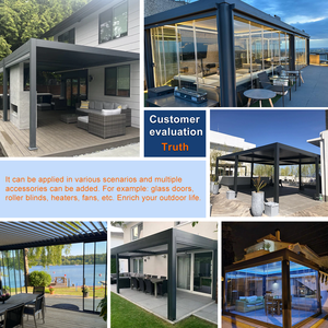 Toit bioclimatique sur mesure 2x3 3x3 <span class=keywords><strong>4x3</strong></span> 5x3 6x3m, adossé au toit, toit rétractable en aluminium - Product Image 3