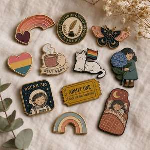 Fabricación de insignias metálicas sin mínimo de pedido, pines de esmalte duro con diseños de dibujos animados, pines de solapa personalizados de fábrica, pin de esmalte personalizado chapado en oro - Product Image 4