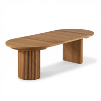 Table à manger ronde extensible en bois, design simple, pliable et rétractable, gain de place, mobilier moderne