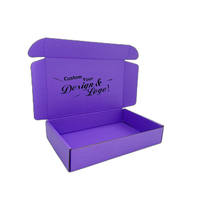 Conception d'emballage personnalisé imprimé violet unique Boîtes d'expédition en carton ondulé Boîte postale en carton avec logo personnalisé