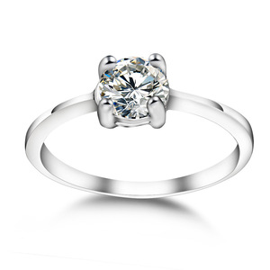Anillo de Boda Minimalista con Circonita, 6mm, Color Acero, Joyería de Compromiso para Mujer, Forma Geométrica CG1418 - Product Image 5