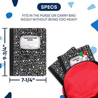 Livre de Composition de Style Marbre Noir Blanc Manuels Scolaires Imprimés Larges avec Reliure Thermique pour les Étudiants Cadeau Donnant