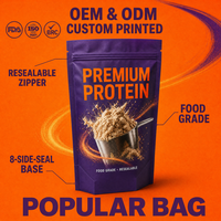 Pochette de protéines en poudre avec fermeture éclair refermable, qualité alimentaire, impression personnalisée, vente en gros