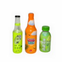 Autocollants en film thermorétractable PET/vinyle écologiques, durables et de haute qualité, sur mesure, pour l'emballage de bières, de boissons énergisantes et de boissons.