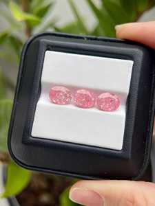 Pietre Preziose Sintetiche Anster Taglio Ovale 1-20ct Colore Rosa Chiaro Effetto Ghiaccio Frantumato per Gioielli - Product Image 2