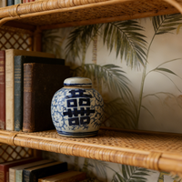 Mini pot double bonheur, petit pot avec décoration d'intérieur d'aspect antique