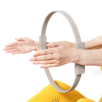 Kit d'accessoires Pilates : Bande de résistance en tissu extensible couleur personnalisée, Cercle magique, Bloc de yoga, Anneau, Barre de gym, Haltère