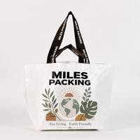 Sac fourre-tout en PP tissé personnalisé durable avec logo, matériau écologique, grande capacité, sac de shopping réutilisable en PP tissé