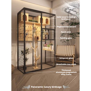 <span class=keywords><strong>Cage</strong></span> à oiseaux panoramique en métal, en alliage épaissi et bois, pour l'intérieur et l'extérieur, grande <span class=keywords><strong>cage</strong></span> d'élevage, plusieurs tailles - Product Image 2