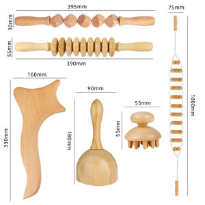 <span class=keywords><strong>Kit</strong></span> <span class=keywords><strong>de</strong></span> Madérothérapie en Bois <span class=keywords><strong>de</strong></span> Hêtre Allemand, Bâton <span class=keywords><strong>de</strong></span> Détoxification Lymphatique, Rouleau Anti-Cellulite et Planche Gua Sha pour Modelage Corporel - Product Image 1