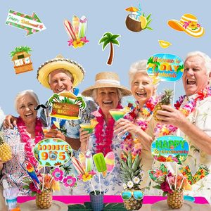 Decorazioni per Festa di Pensionamento a Tema Tropicale, 24 Pezzi, Accessori per Foto Booth da Spiaggia, Decorazioni per Festa Hawaiana Luau - Product Image 3
