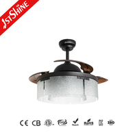 Ventilador de Techo 1stshine de 42 Pulgadas, Retráctil, con Luz, Flujo de Aire Potente, Diseño Elegante de Grado Profesional, con Aspas Ocultas