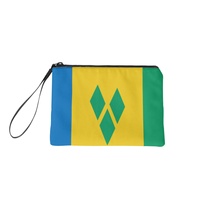 Dompet Koin Cetak Digital Kanvas Bergaya Bendera Saint Vincent dan Grenadines, Dompet Penyimpanan Mini dengan Ritsleting untuk Penggunaan Sehari-hari