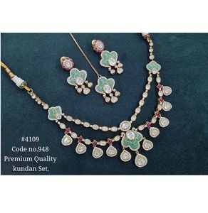 Collier élégant en Kundan, design 04109, bijoux ethniques traditionnels pour mariage, fête et tenue de mariée - Product Image 1