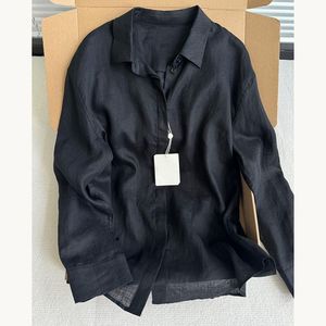 Camisa Casual de Algodão e Linho com Gola Protetora Solar Verão Nova Camisa Fina Blusa <span class=keywords><strong>Cardigan</strong></span> Solta de Manga Longa - Product Image 3