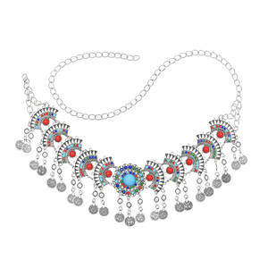 Cintura in Metallo Tribale Afghano Kuchi Vintage alla Moda con Monete e Nappe, Catena per il Corpo e la Vita da Donna - Product Image 6