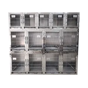 USMILEPET Wholesale Price Stainless Steel Veterinary Cages Three-Storey 13 Compartments Pet Hospital Supplies