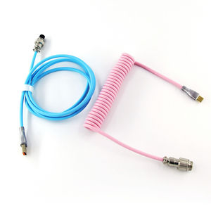Cáp cuộn màu xanh hồng Aviator kết nối USB Type-C cho bàn phím cơ khí DIY coiled Loại C Cáp USB - Product Image 3