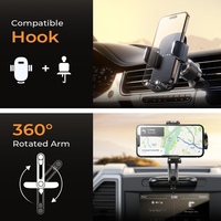 LISEN Support de téléphone de voiture à double montage, fente pour CD, évent, ne bloquant jamais une opération à une main, support de téléphone portable pour iPhone 16 15 Pro Max