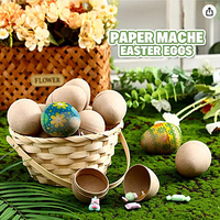 Fournitures de bricolage pour œufs de Pâques en papier mâché, œufs en papier vierges pour fêtes et chasses aux œufs, décorations et cadeaux de fête