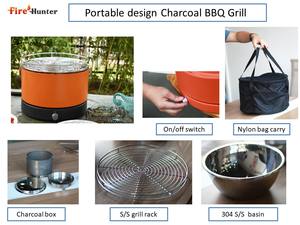 Parrilla de barbacoa de carbón de diseño portátil OEM de la mejor calidad, éxito de ventas de alta calidad, 2025, tipo de hogar, tipo 2 - Product Image 4