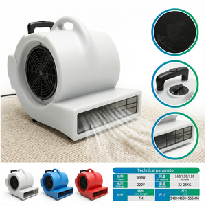 Soplador de Aire Caliente Industrial de 2900W, 220-240V, 3 Velocidades, Motor Silencioso, Secador de Autos Eléctrico <span class=keywords><strong>con</strong></span> Aire Frío y Caliente, Ventilador Axial <span class=keywords><strong>con</strong></span> Rodamientos de Bolas para Lavado de Autos y Pisos - Product Image 6