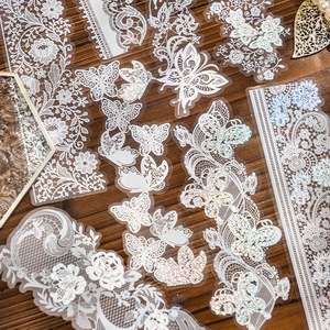 Lot de 10 pièces d'autocollants en Pet, série de dentelle d'ange, argent chaud, matériel de bricolage décoratif pour Journal, 6 modèles - Product Image 4