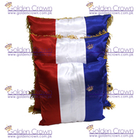 Coussin d'inauguration avec franges, 100% soie tissée, respirant, enduit de PU